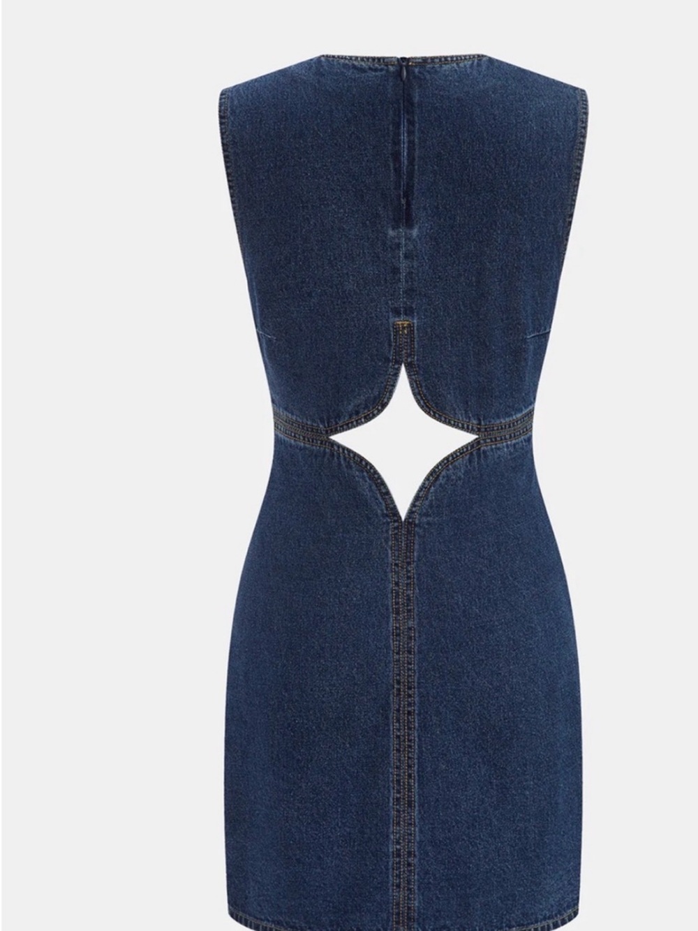 Commense Dark Blue Denim Cutout Mini Dress - Picture 2 of 6